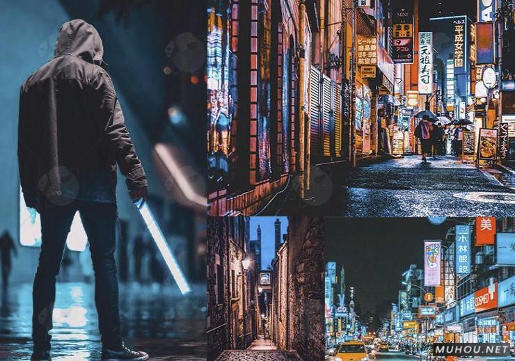 Luts调色预设：40款蓝橙城市夜景ACR+lightroom视频调色下载（LR-PS）