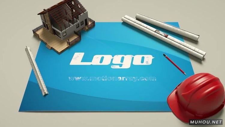 三维建筑设计师楼房场景LOGO标志AE视频模板