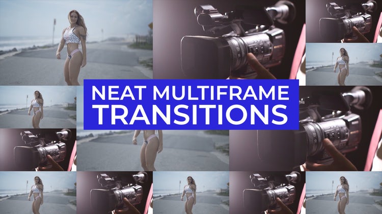 PR模板|整齐的多帧转换视频相册PR素材模板#Neat Multiframe Transitions