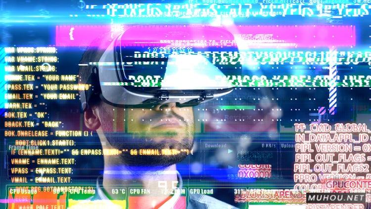 PR模板|14故障转换科技程序视频制作PR模板#14 Glitch Transitions