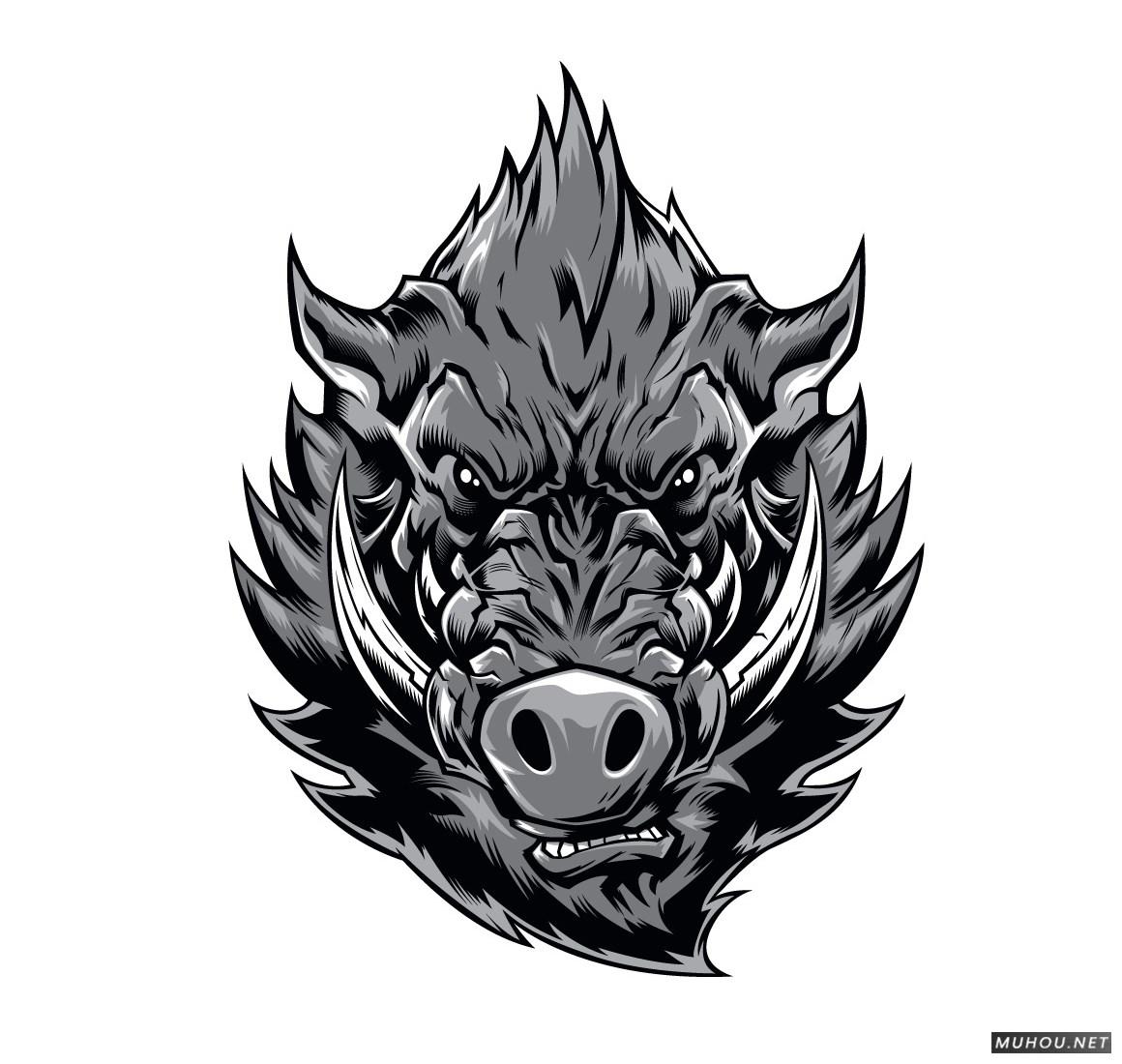 【标志设计】美国Dayne Henry Jr插画版动物头像LOGO设计 [41P]