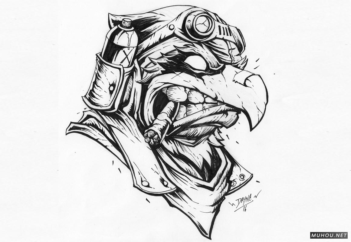 【标志设计】美国Dayne Henry Jr插画版动物头像LOGO设计 [41P]