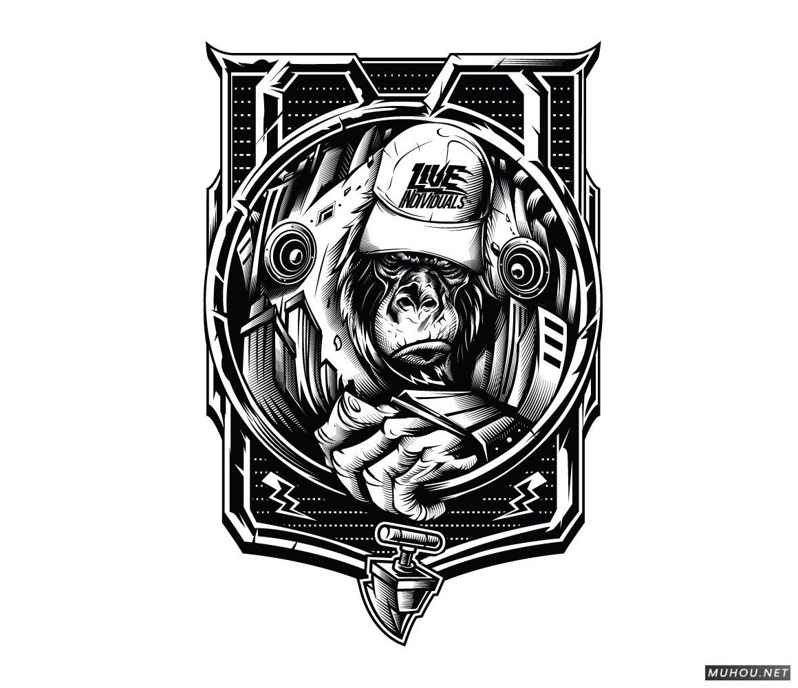 【标志设计】美国Dayne Henry Jr插画版动物头像LOGO设计 [41P]