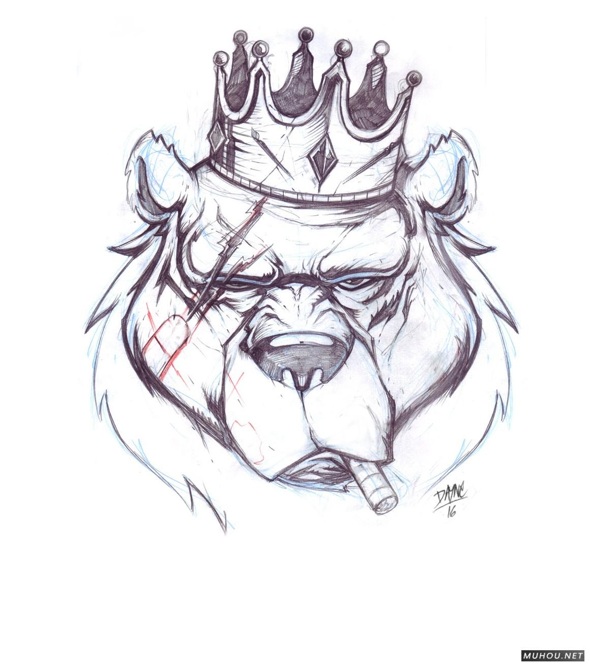 【标志设计】美国Dayne Henry Jr插画版动物头像LOGO设计 [41P]