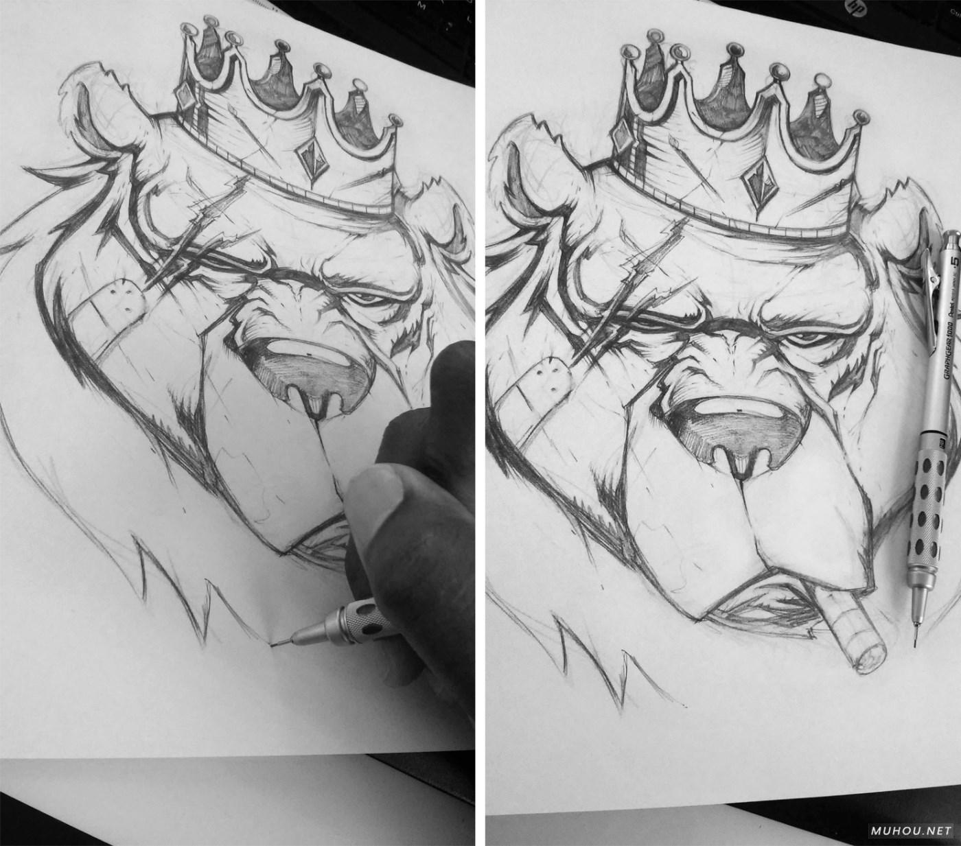 【标志设计】美国Dayne Henry Jr插画版动物头像LOGO设计 [41P]