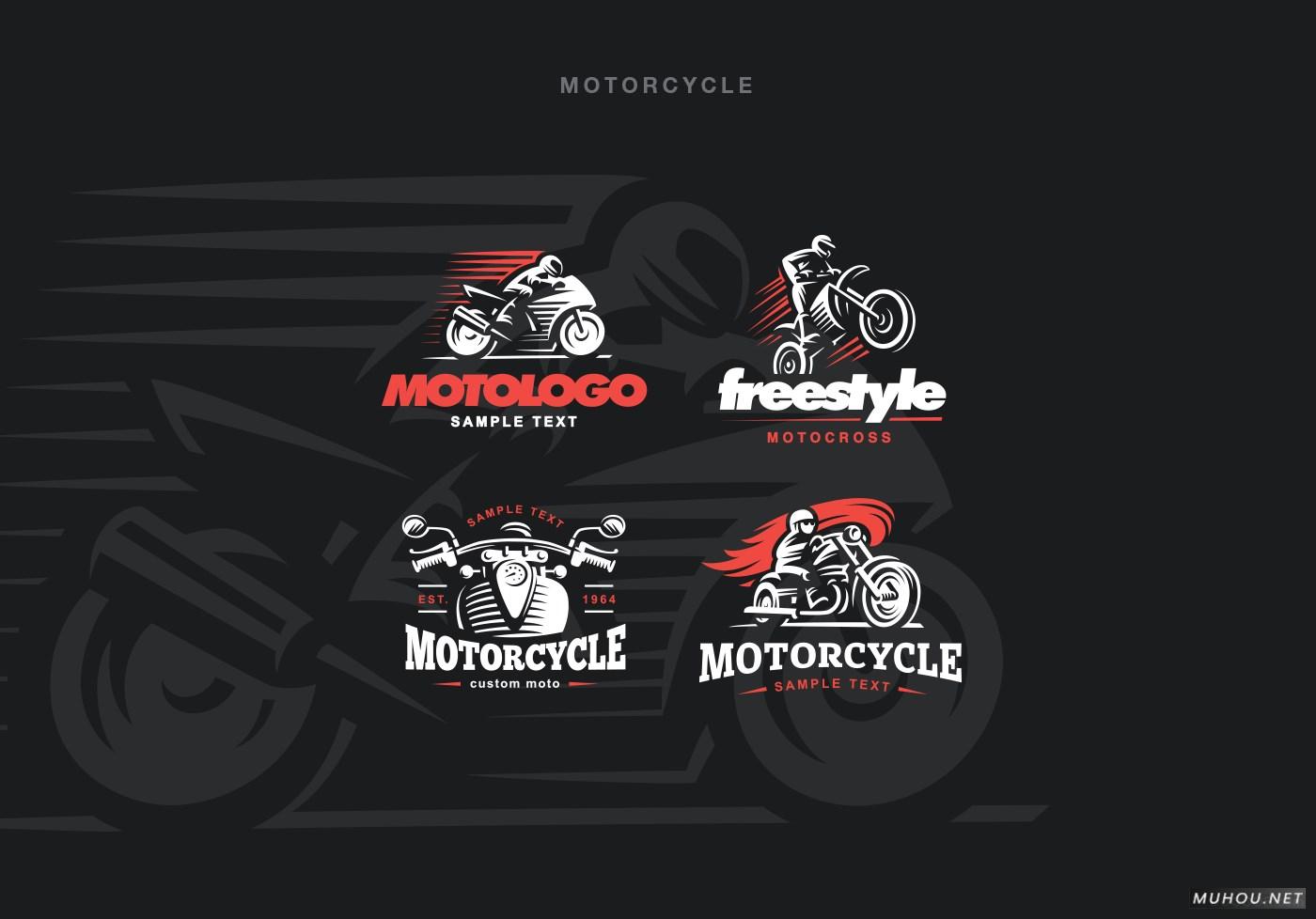 【标志设计】赛车越野卡车古典摩托汽车LOGO图形设计 [6P]