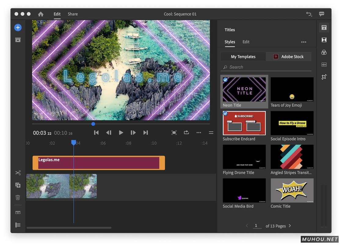 轻量视频编辑软件Adobe Premiere Rush CC v1.5.12.554 Multi Win x64破解版免费下载