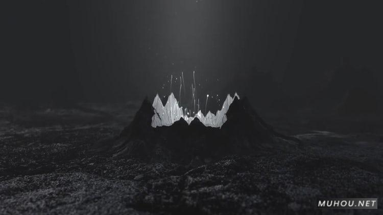 深色抽象创意火山LOGO标志显示PR模板|Dark Logo Reveal