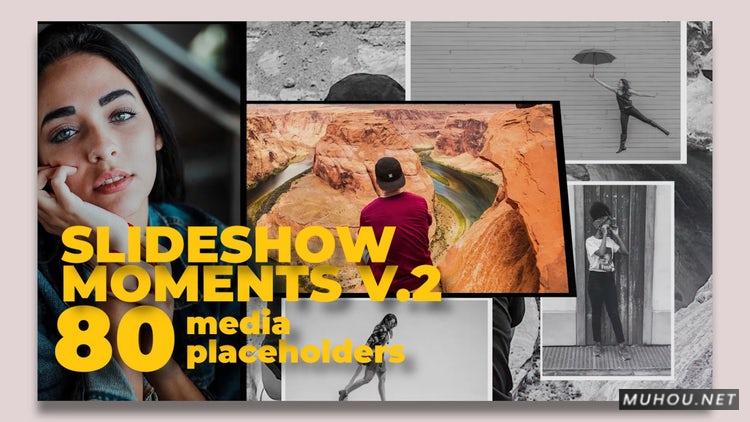 PR模板|幻灯片放映时刻旅行度假80组照片视频模板#Slideshow Moments
