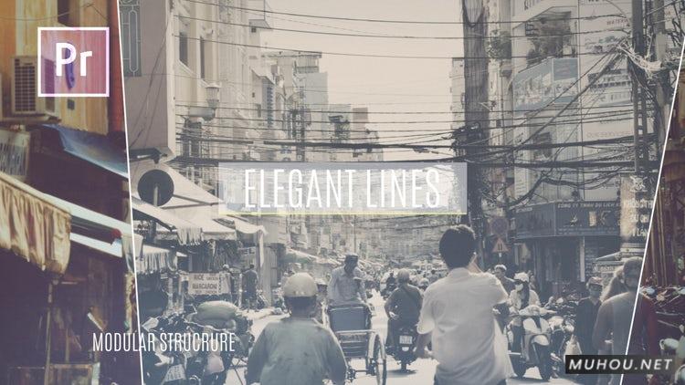 PR模板|优雅线条幻灯片包装视频模板#Elegant Lines Slideshow
