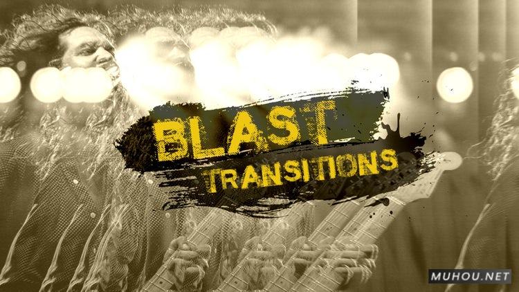 PR模板|爆炸过渡超酷转场效果视频#Blast Transitions
