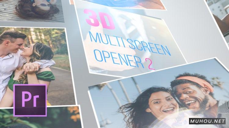 PR模板|3D多屏幕翻转视频相册包装2#3D Multi Screen Opener 2