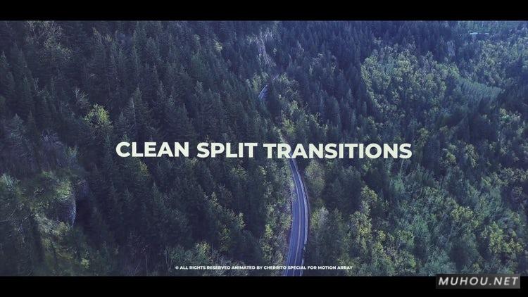 PR模板|干净的分割过渡相册包装素材模板#Clean Split Transitions