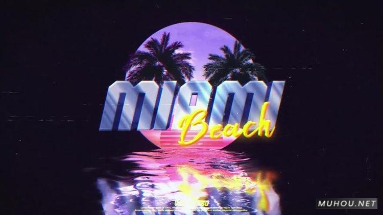 PR模板|80年代复古海滩波浪logo标志#Retro Wave Logo