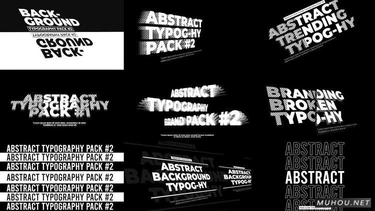 PR模板|超酷国外创意文字PR排版视频工程#Abstract Typography Pack #2