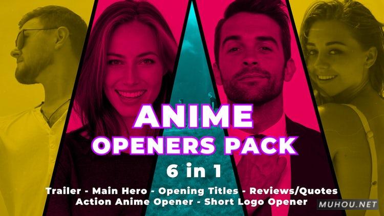 PR模板|动漫彩色定格油管片头套装视频模板#Anime Openers Pack