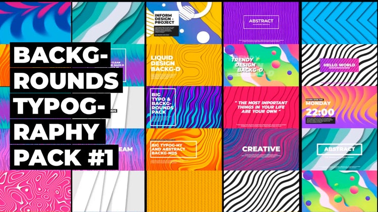 创意和抽象动画背景和标题视频PR模板|Backgrounds And Typography #1