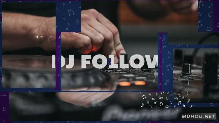 PR模板|DJ酒吧音乐节音符简介片头包装视频模板#DJ Intro