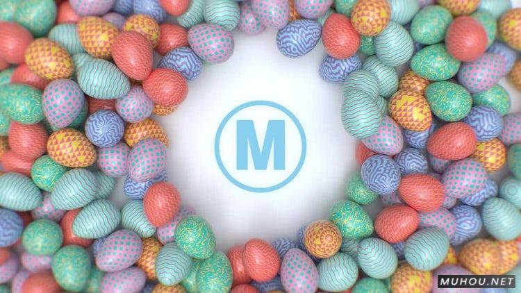 复活节彩蛋标志片头#Easter Eggs Logo Opener视频PR素材模板