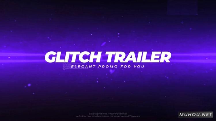 故障预告片文字现代设计片头PR模板|Glitch Trailer插图