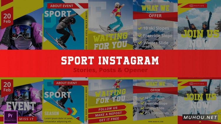 PR模板|5组很酷的运动风格包装广告视频模板#Instagram Sport Stories, PostsOpener