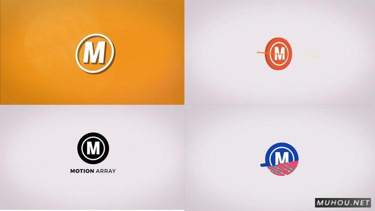 PR模板|4件套标识展示包装素材视频下载#Pack Of 4 Logo Reveal 4k