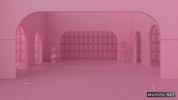 PR模板|粉色房间三维场景logo标志视频模版#Pink Room Logo插图