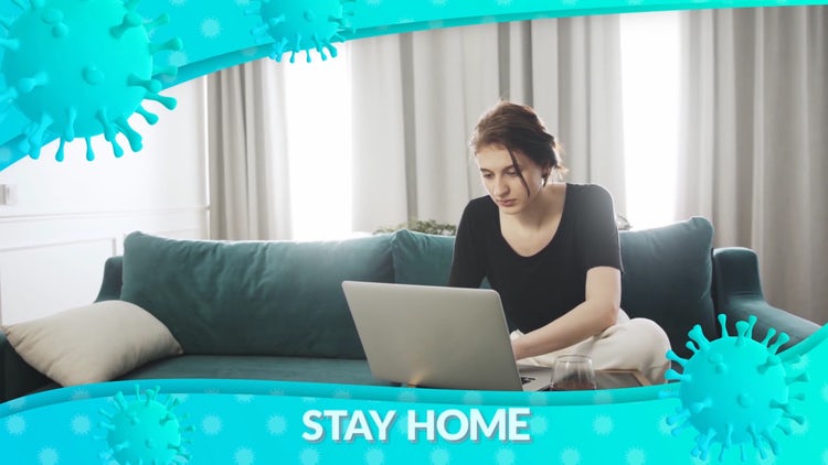 PR模板|新冠肺炎医疗病毒边框视频包装模板#Stay Home Virus Opener