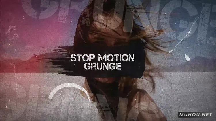 原始过渡定格动画视频PR模板|Stop Motion Grunge