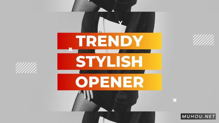 时尚动态媒体片头幻灯片#Trendy Dynamic Media Opener Slideshow视频PR素材模板