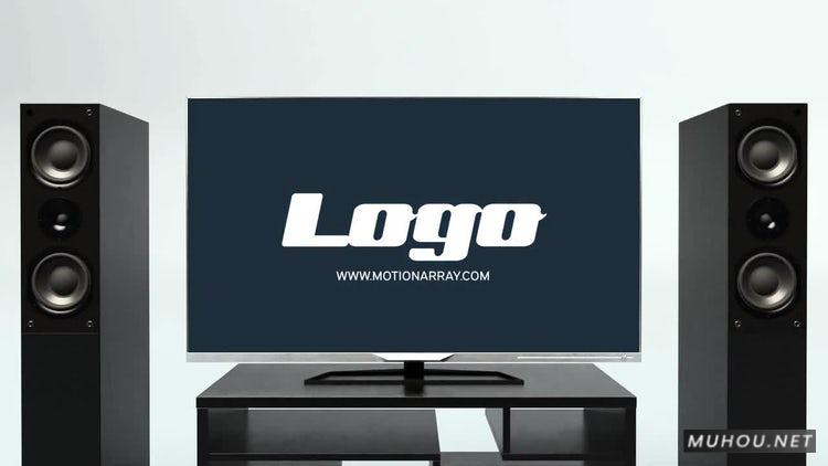PR模板|电视机上的logo标志三维动画视频模板#TV Logo