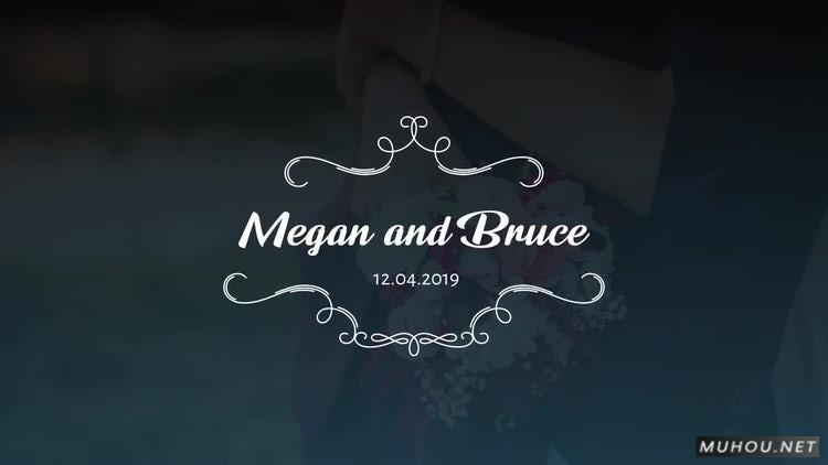 PR模板|婚礼标题8套花纹生长动画PR素材视频#Wedding Titles 03