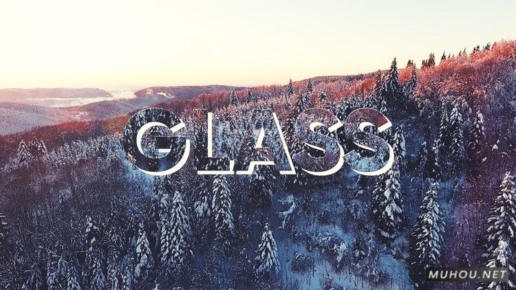 PR模板|简易毛玻璃效果三维透视文字视频模板#Simple Glass Slides