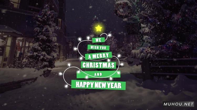 PR模板|新年圣诞节卡通圣诞树片头设计视频模板#New Year Christmas Titles插图