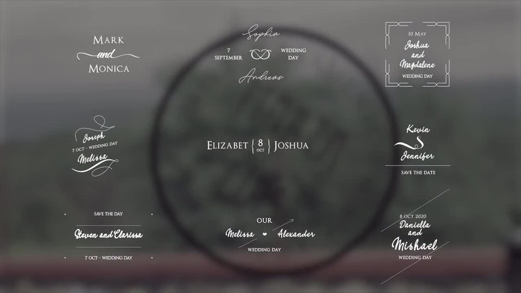 PR模板|9组周年纪念婚礼头衔漂亮花纹视频#Wedding Titles
