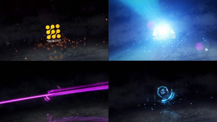 PR模板|能量爆发爆炸激光logo标志演绎模板#Energy Burst Logo Reveal插图