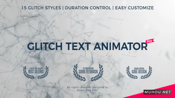 AE模板|15组信号故障失真文本标题字幕动画AE模板视频素材 Glitch Text Animator插图