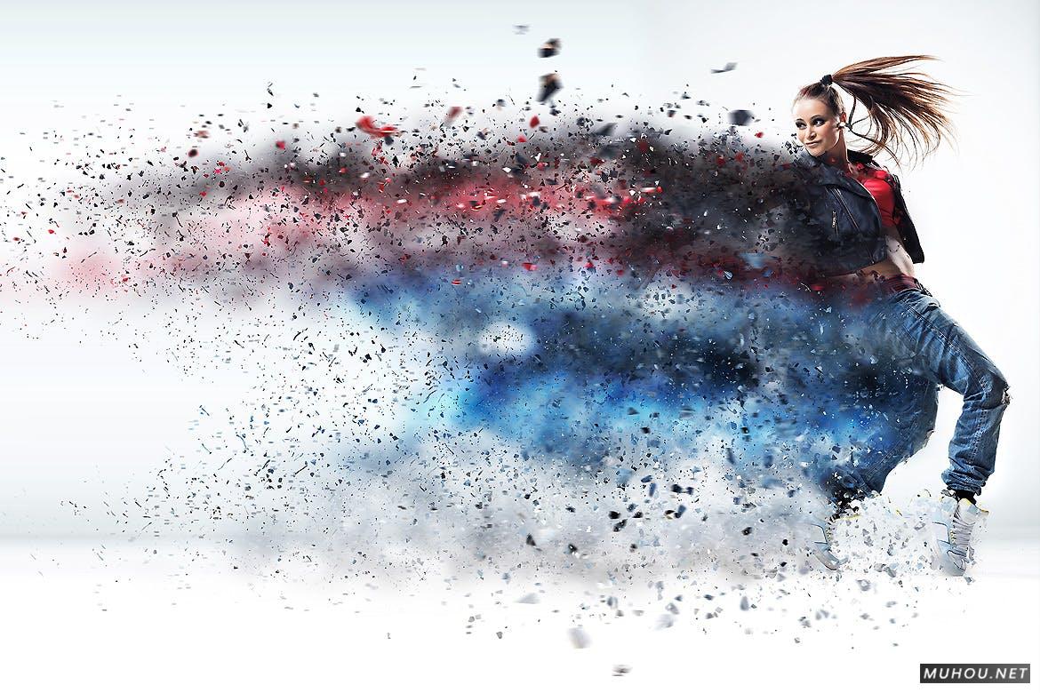 PS动作-照片打散粒子破碎龙卷风效果Tornadum - Powerful Dispersion Photoshop Action插图3