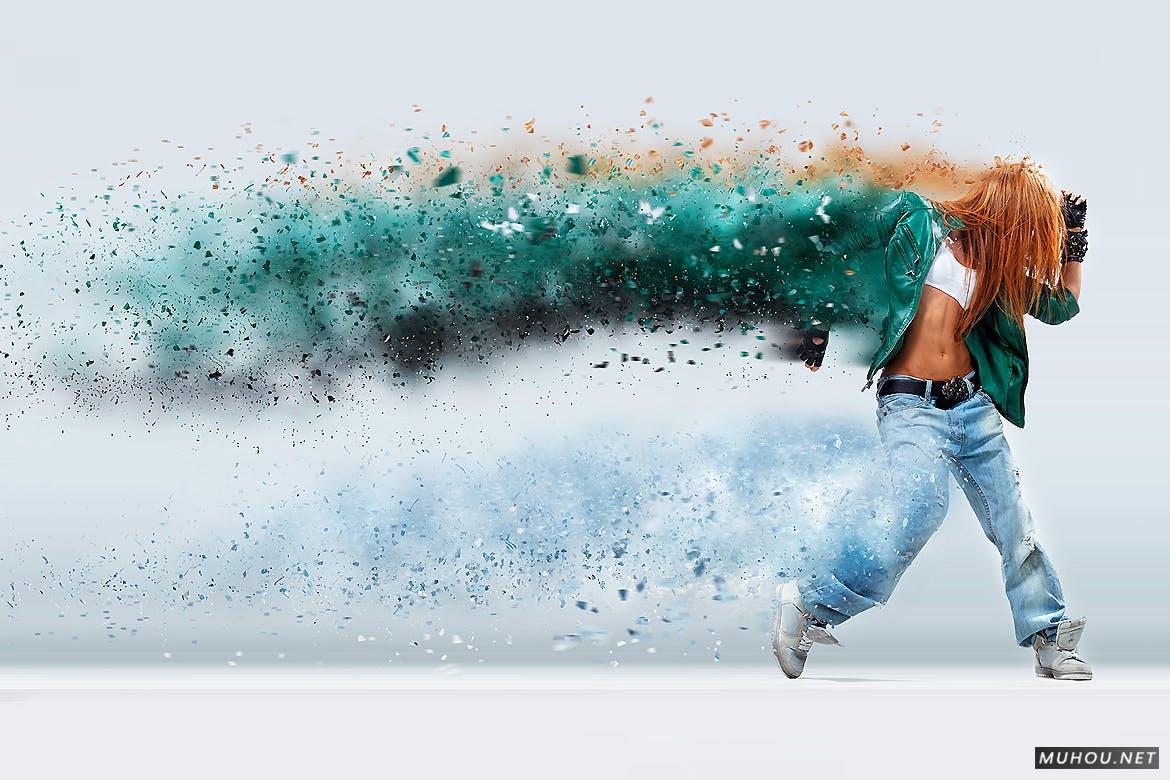 PS动作-照片打散粒子破碎龙卷风效果Tornadum - Powerful Dispersion Photoshop Action插图4