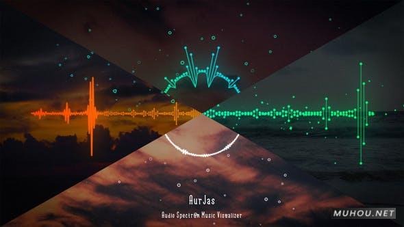 AE模板|音乐波形频谱可视化特效动画AE模板视频素材 Audio Spectrum Music Visualizer