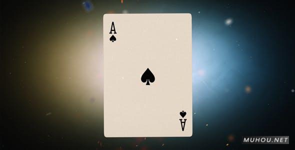 AE模板|扑克牌悬浮飘散LOGO标志展示片头AE模板视频素材 Flying Cards Logo Reveal插图