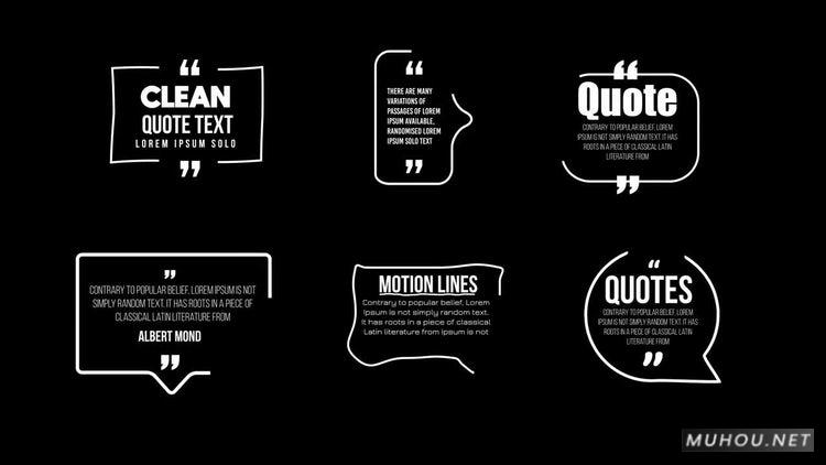 AE模板|干净的引号书名号动态符号标语模板#Clean Quotes插图