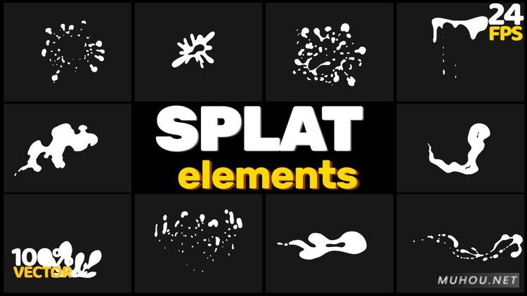 Splat动画手绘元素文字包装合集AE模版