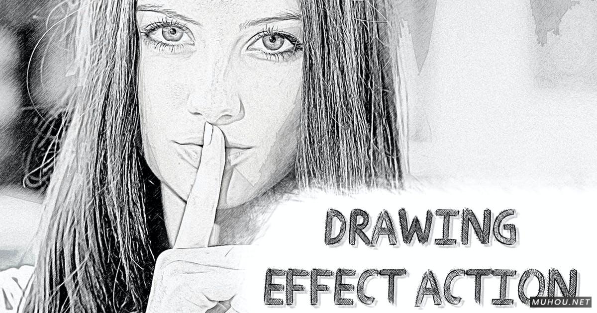 PS动作-模拟铅笔画手绘线稿照片效果Drawing Effect Photoshop Action插图