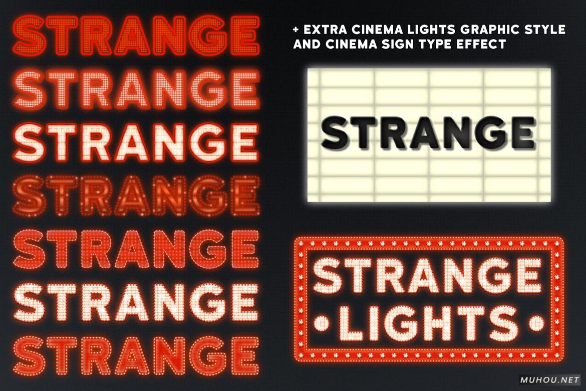AI样式-80年代霓虹灯复古文字效果36组下载 Strange Lights for Adobe Illustrator插图5