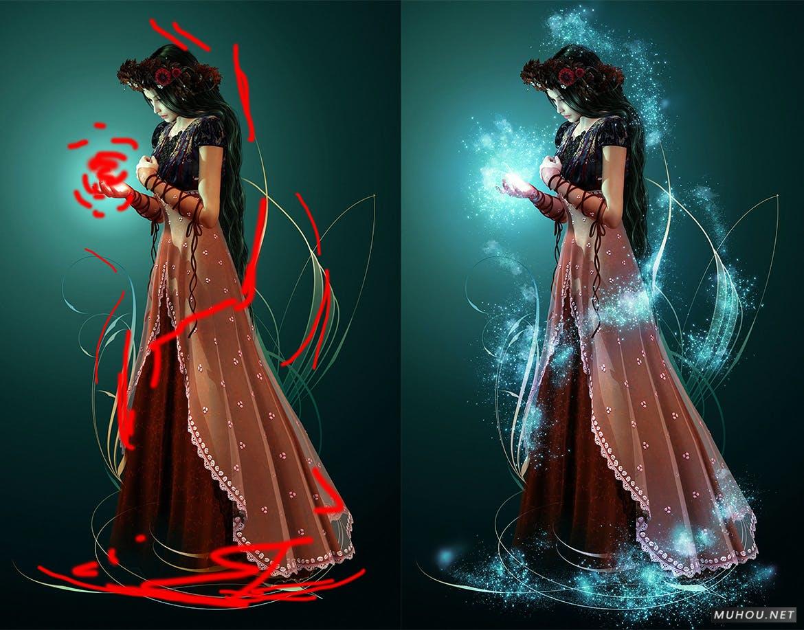 PS动作-炫酷魔法粉末粒子闪耀照片效果制作 Magic Dust Photoshop Action插图2