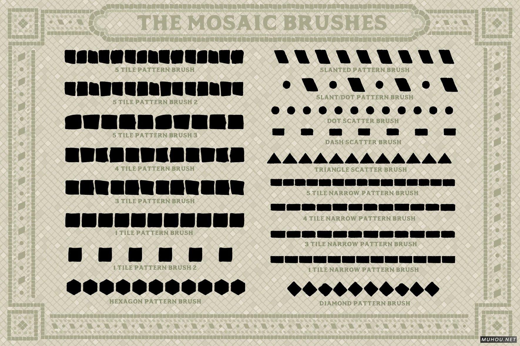 AI笔刷-中世纪古罗马马赛克瓷砖画笔下载 Mosaic Maker - Brushes & Patterns插图8