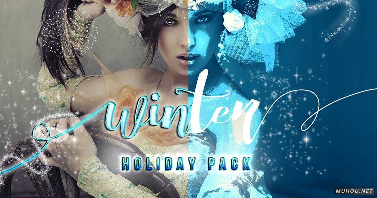 PS动作-39套冬季圣诞节冰雪滤镜效果 Winter Pack Photoshop Action插图