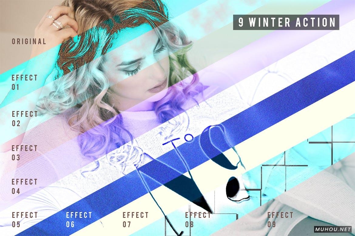 PS动作-39套冬季圣诞节冰雪滤镜效果 Winter Pack Photoshop Action插图2