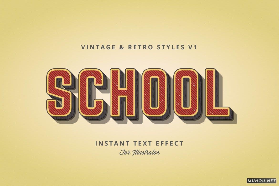 AI样式-10种不同的复古图形样式包Vintage and Retro Styles Vol.1插图7